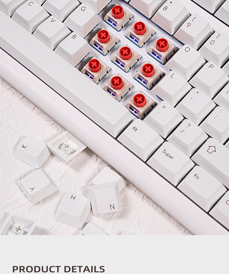 CoolKiller CK108 Mechanical Keyboard, Wireless Bluetooth Tri-Mode, Gaming E-Sports Customizable Retro Magnetic Switches, Clicky Switches, Platinum Editio 1