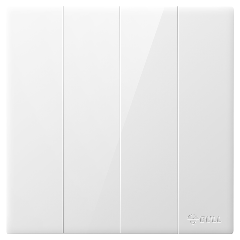 BULL G60 Series Four-Gang Two-Way Switch Ultra-Thin Large Panel Switch G60K412 Glossy White