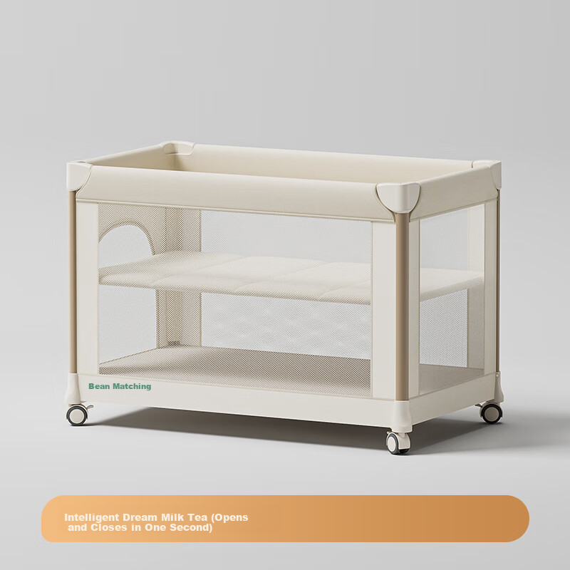 Coolbaby Smart Dream Foldable Baby Crib Convertible to Large Bed, Multifunctional Newborn Changing Table, Baby Bed - Basic Model