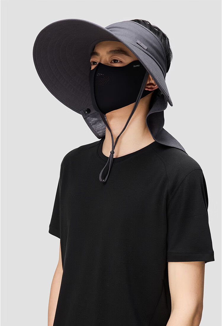 JIUMU Linen Sun Protection Hat, Men's Sun Hat, Sun Visor, Summer Hat, Face-Covering Cap, Neck-Protecting UV-Resistant Hat 13