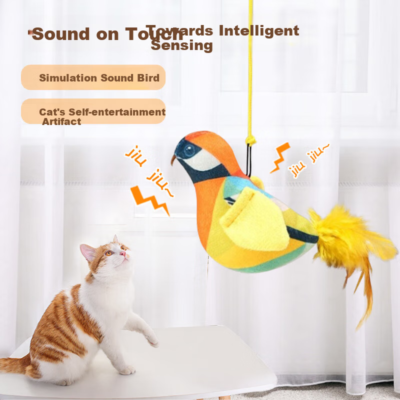 Happy Pet Cat Toy Cat Automatic Teaser Wand Bird Self-entertainment Tool Play by Itself Relieve Boredom Cat Kitten Young Cat Pet