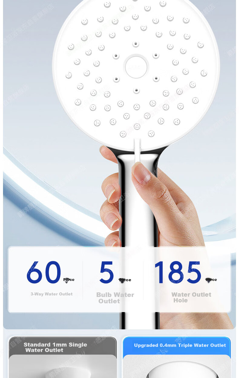 ARROW Handheld Shower Head, Bathroom Spray Nozzle, 3 Water Settings, Shower Single Head, Shower Sprayer 5