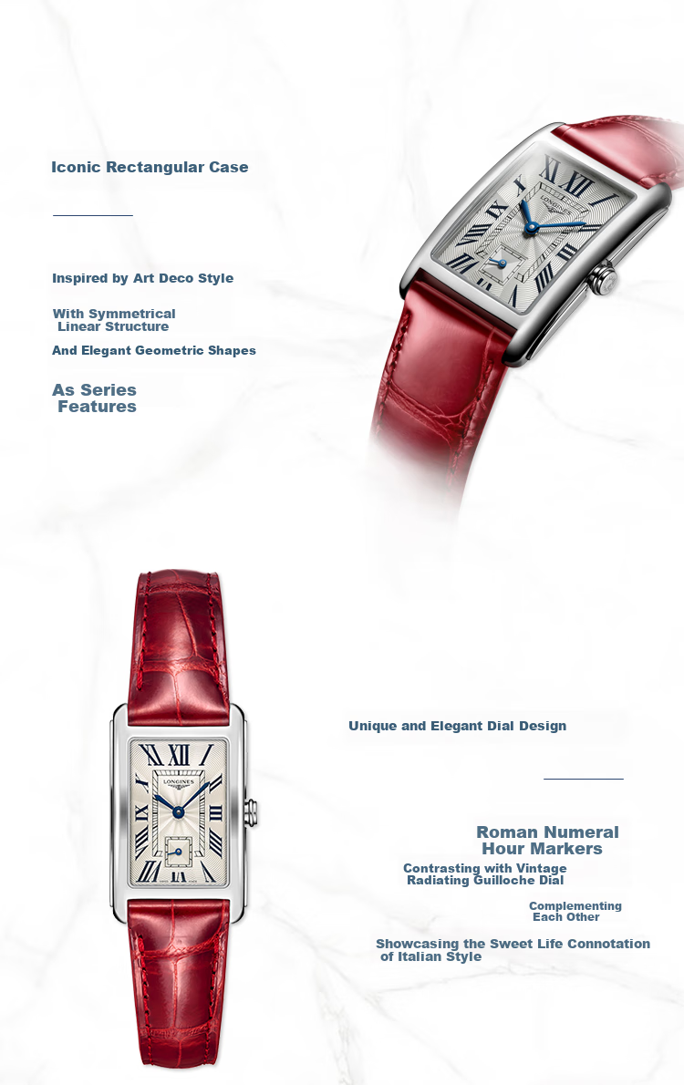 LONGINES Swiss Watch, De Vina Series, Women's Leather Strap Quartz Watch L55124715 3