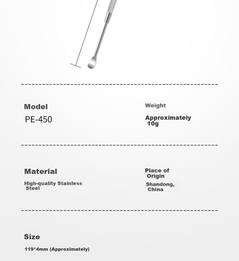 THREE SEVEN Stainless Steel Ear Pick, Spiral Ear Spoon, Ear Cleaning Tool, Ear Wax Removal Instrument, Single-Head Ear Scoop, Single Piece 452 10