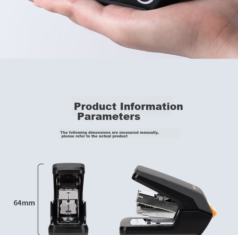 Deli Low-Force Stapler, Compatible with 24/6(12#) And 26/6 Staples, Office Supplies, Black 0370 5