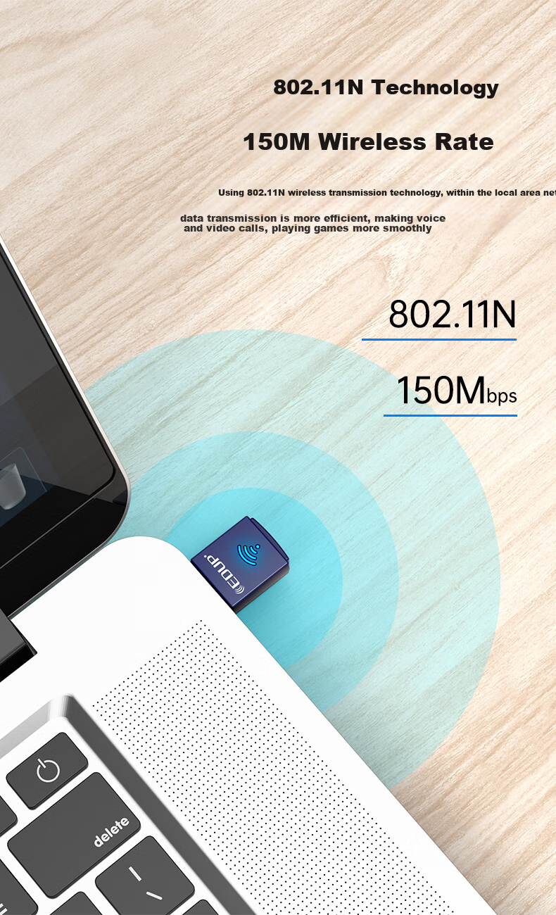 EDUP EP-N8568 USB Wireless Network Adapter Bluetooth Adapter Host WIFI Receiver Compatible with Desktop Computers And Laptops 4