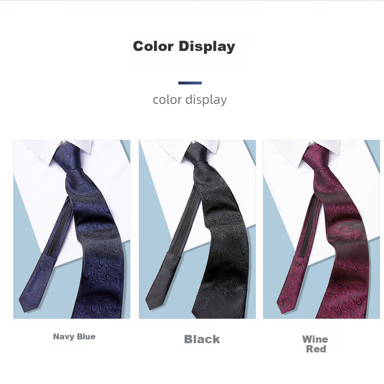Luomeng Men's Necktie, 8cm, Easy to Tie, Classic Versatile, Wedding Professional Fashion, Gift Box Set for Boyfriend 2