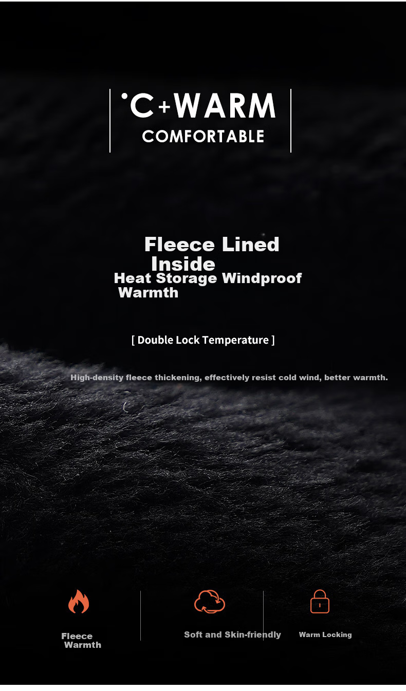 Huili Leather Gloves for Men, Winter Cycling Thickened Fleece Warm Touchscreen Windproof Outdoor Motorcycle Food Delivery Skiing Cotton Women's Gloves 4