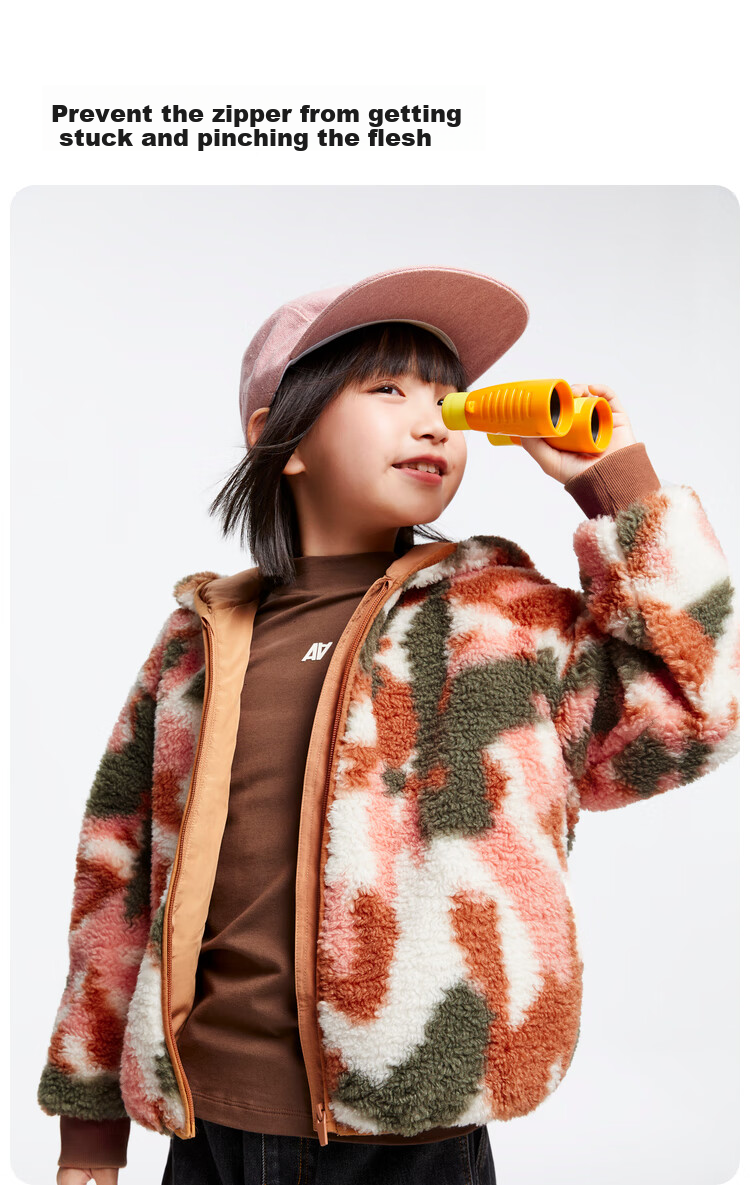 Annil Girls' Jacket, 2024 Winter New Casual Camouflage, Warm Sweet Elastic Simple Loose Fit, Green Floral Pattern, Size 120 2