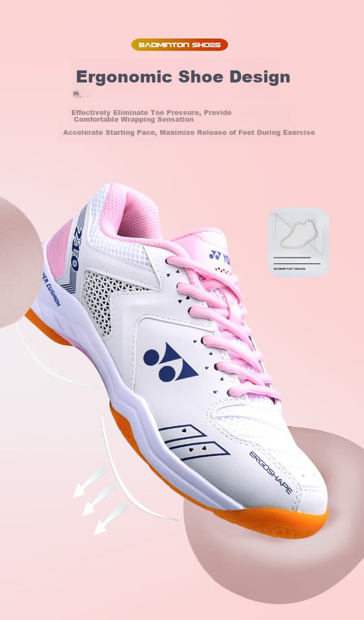 YONEX Badminton Shoes for Men And Women, Ultra-Light Breathable Shock-Absorbing Sports Shoes SHB220CR Beige Size 36 21