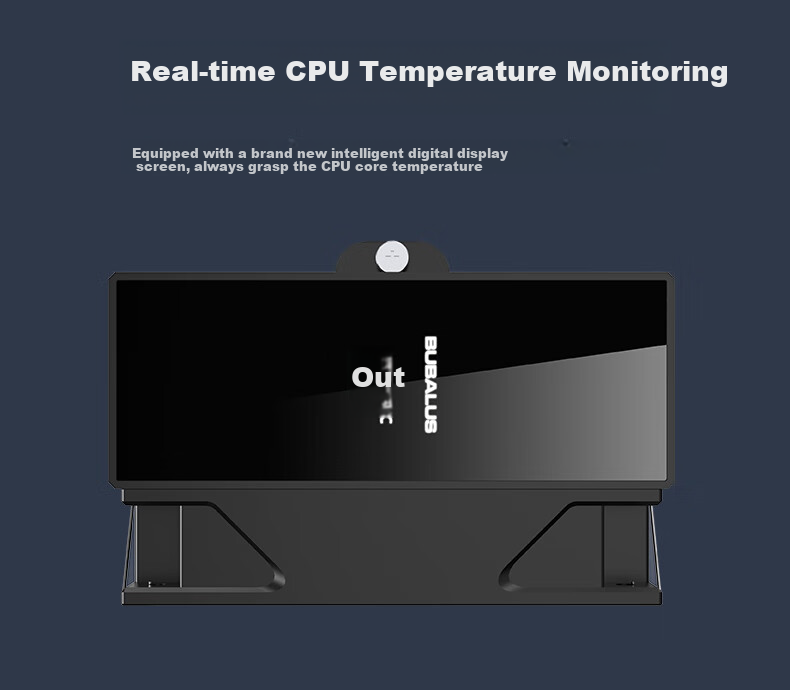 BUBALUS Black Armor VI Smart Digital Display CPU Cooler (6 Heat Pipes Air Cooling/Counter Gravity Copper Tubes/Temperature Display/PWM Temperature Control Fan/Supports AMD/1700/Multi-Platform) 1
