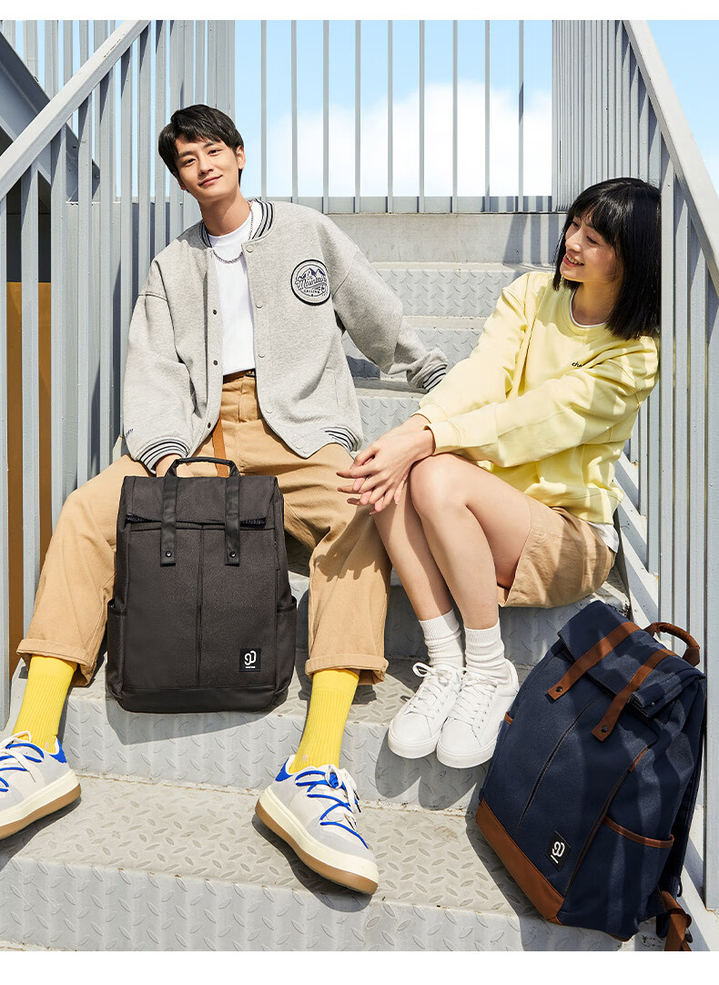 90Fen Backpack for Men And Women, Casual Sports Travel Bag with Large Capacity, Student Schoolbag, Yellow 15