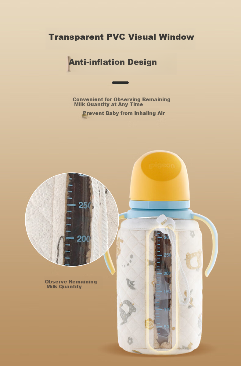 DOCTOR MA Bottle Warmer, Pigeon Insulated Bag, Window Design for Easy Viewing, Anti-Colic, Universal, Convenient, Constant Temperature Milk Warmer, 240ml 6