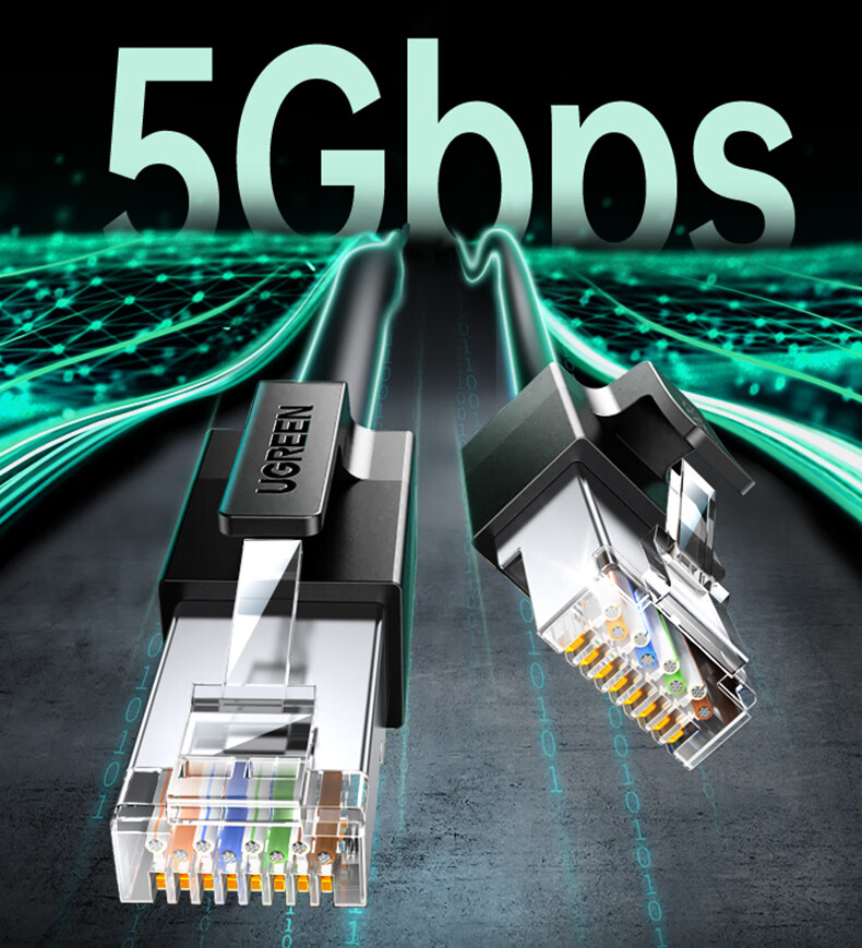Ugreen Cat6 Shielded Ethernet Cable CAT6 Gigabit Network Cable 8-Core Twisted Pair Anti-Interference Patch Cord Black 3m 55173 3