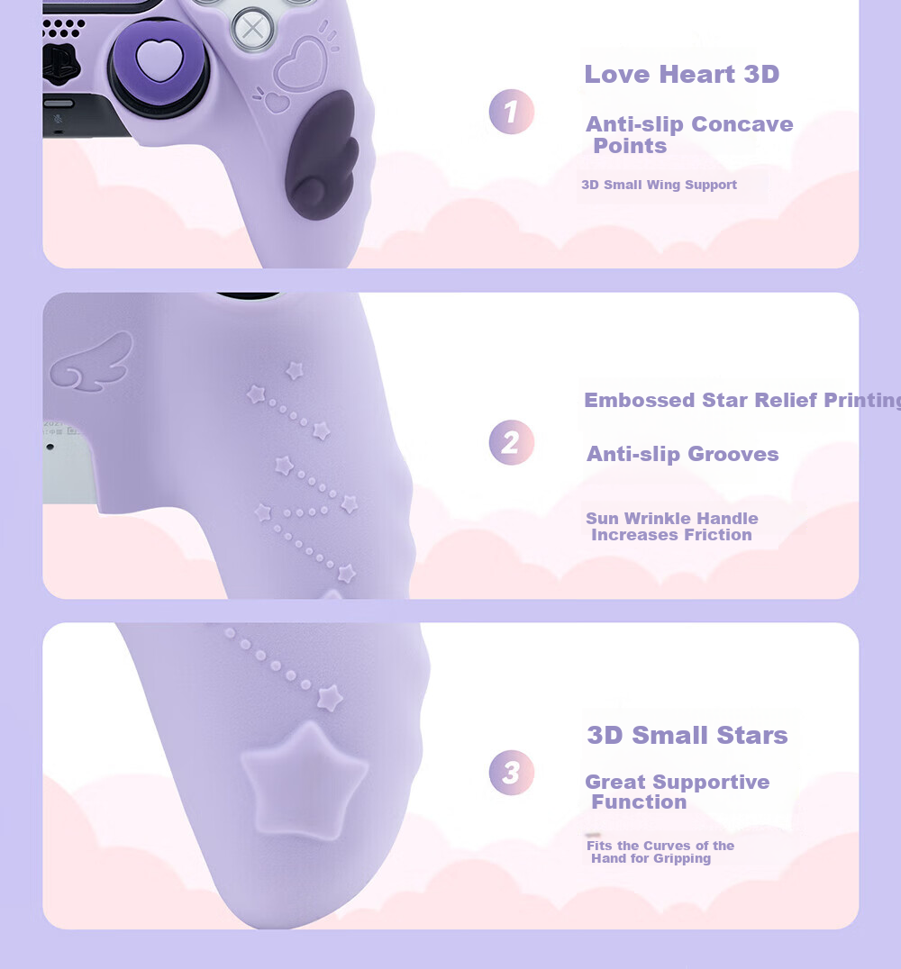 Jixiang PS5 Controller Case, Star Wars Controller Protective Cover - Dark Edition, Game Controller Silicone Case, Cute Cartoon Design for Girls, Full Coverage, Soft Shockproof, Waterproof, Dustproof Controller Case 13