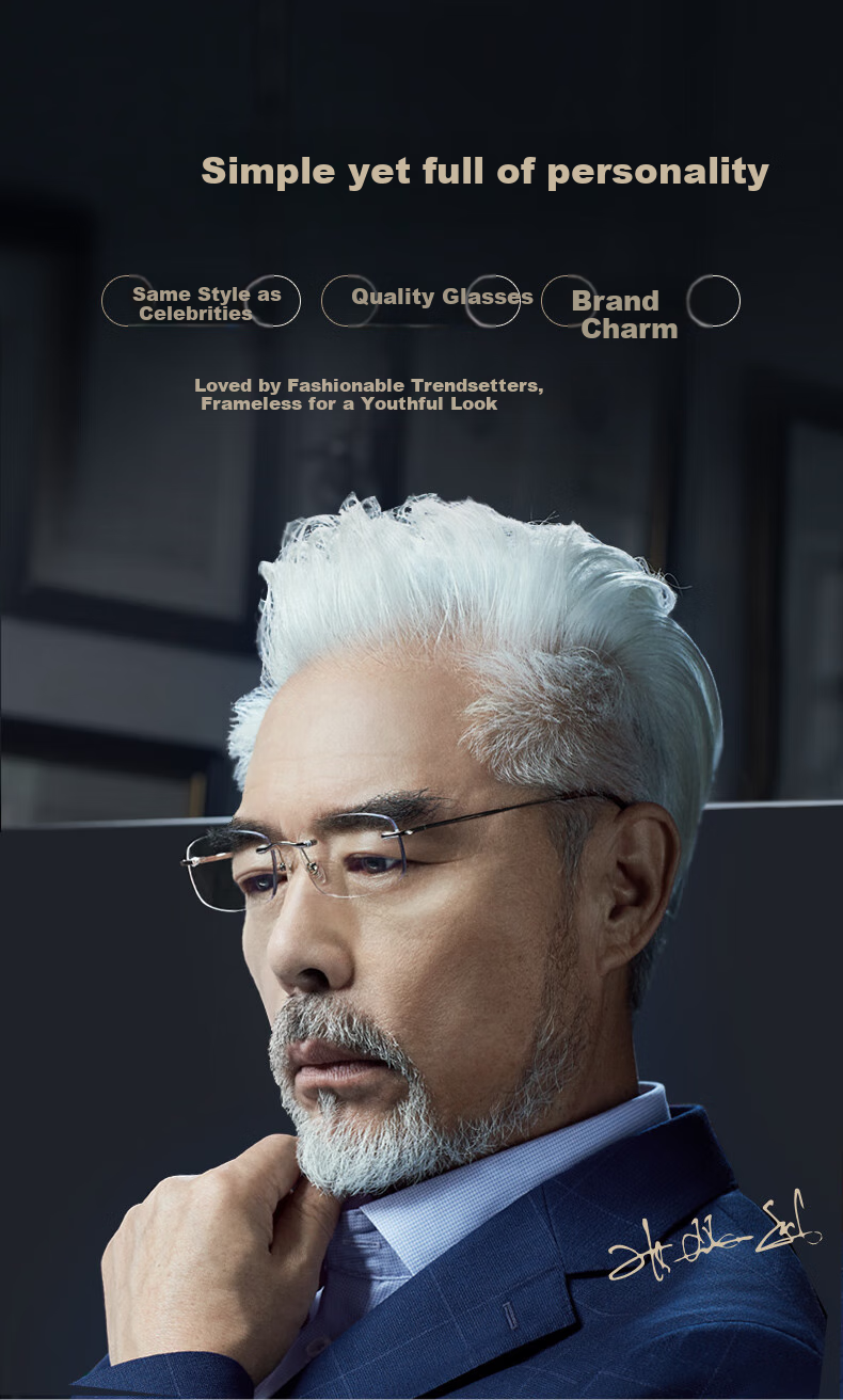 Laoyezi Anti-Blue Light Reading Glasses for Men And Women, Bifocal Ultra-Light Silver Frame 300 Degrees (For Ages 65-69) 2