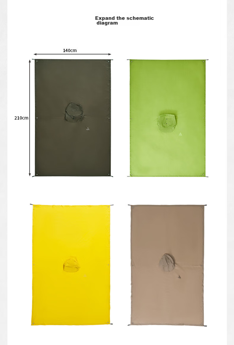 MOBIGARDEN Outdoor Camping Hiking Ultra-Light Multifunctional Rain Poncho, Raincoat, And Sunshade Three-In NX23667004 Lemon Gree 19