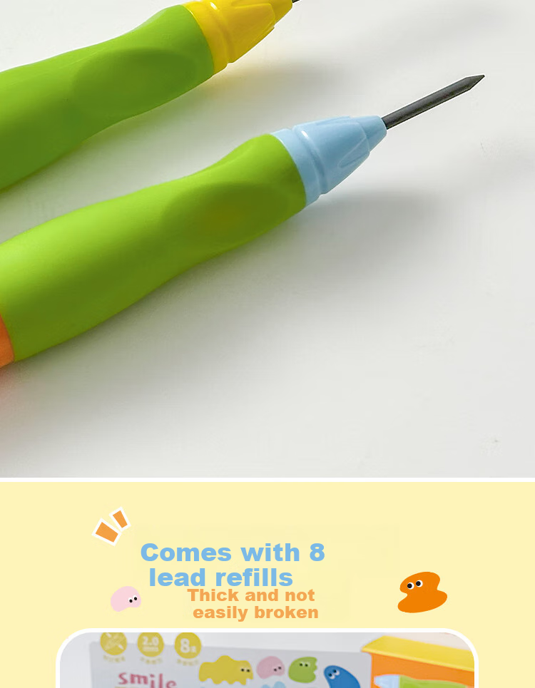 Sannianerban & Bifangshuo Ergonomic Automatic Pencil with Matching Lead Refills, Single Box 5