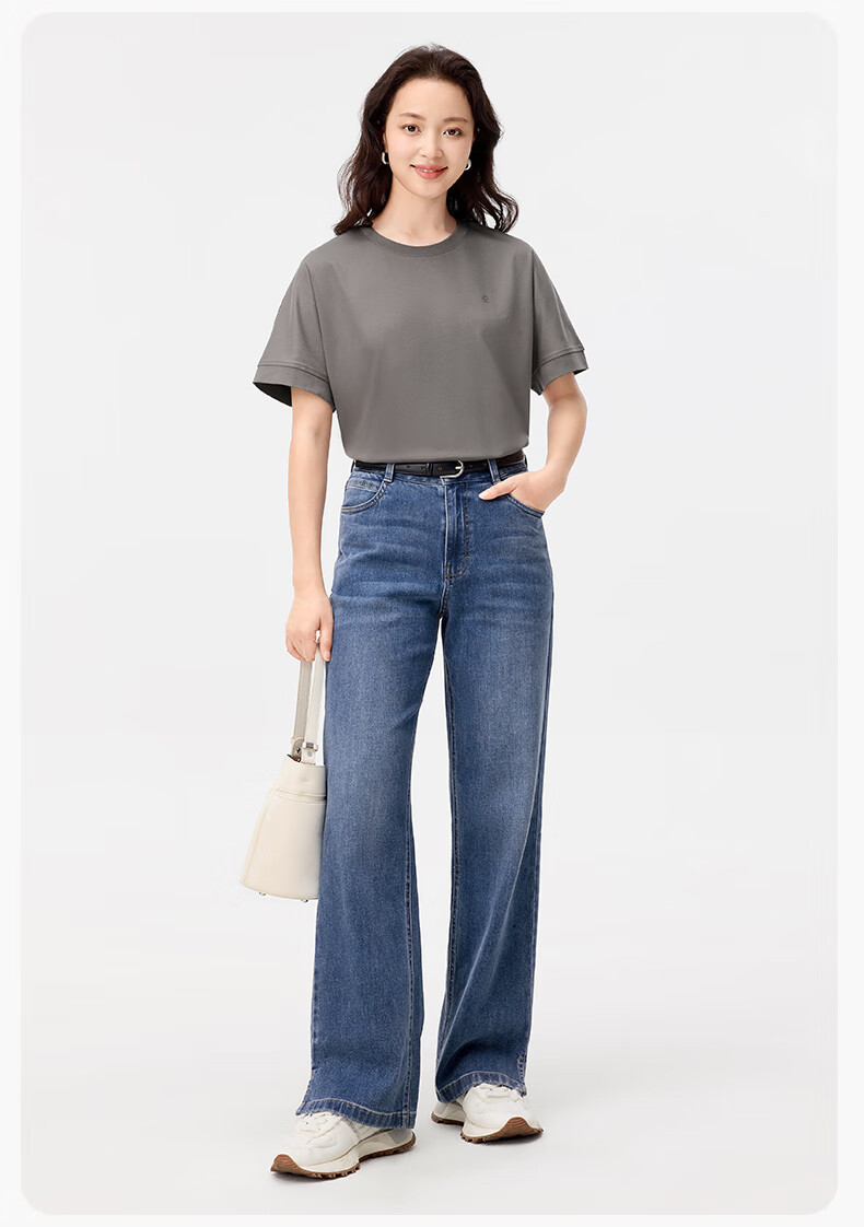 PurCotton 25th Anniversary Women's T-Shirt Cool Water Gloss Cotton Simple Versatile White (Women's) L(165) 20