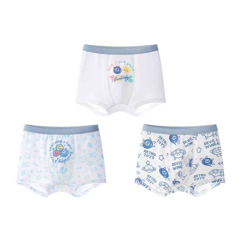 YEEHOO 7A Antibacterial Modal Children's Underwear, Mulberry Silk Skin-Friendly Breathable Crotch, Mid to Big Boys Boxer Briefs