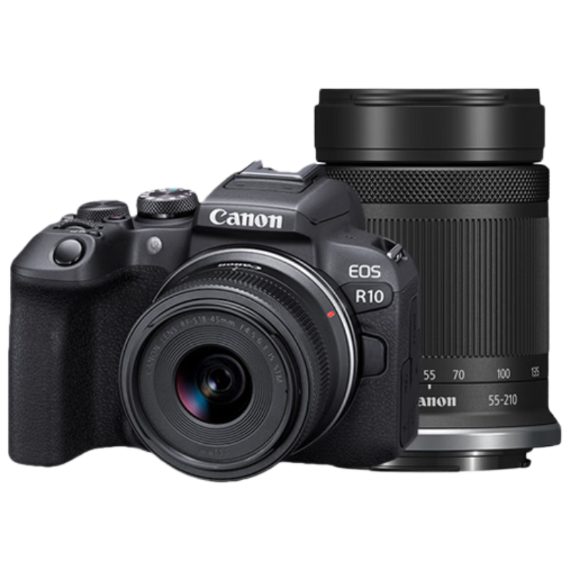 Canon EOS R50 Mirrorless Camera, 4K Vlog Video Live Streaming Beauty Camera, R50 Black Kit + 55-210mm Zoom Dual Lens, Travel Fun Package