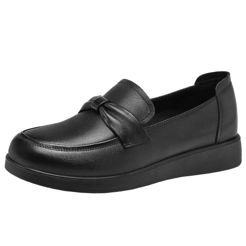 RED DRAGONFLY Women's Soft Sole Leather Shoes for Middle-aged and Elderly Moms, Black, Size 38, Model WTB152611