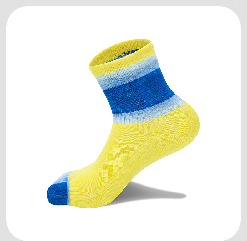TFO 6th Generation Kids Outdoor Five-Toe Socks Comfortable Breathable Sports Running Toe Separation Hiking Socks 2902426 Yellow 4