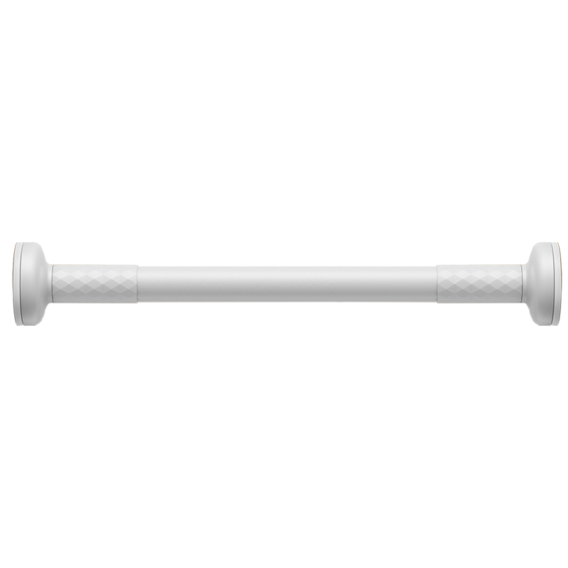 Shuixingjiafang No-Drill Extendable Rod, Shower Curtain Rod, Curtain Rod Set, Single Rod for Clothes Drying, Support Pole, White, 1.6-2.5 Meters
