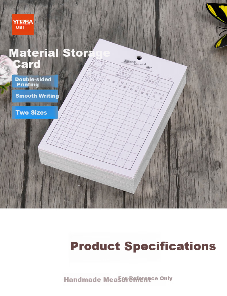 Youbili Material Card, Double-Sided Inventory Card, Shelf Inventory Material Card, Warehouse Management Card Record Card, 300 Sheets/pack, 9030 1