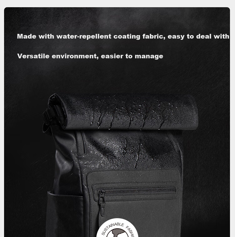 LEVEL8 Natural Square Men's Backpack, 16-Inch Laptop Bag, Commuter Zipper Large Capacity Schoolbag, Business Travel Backpack 9