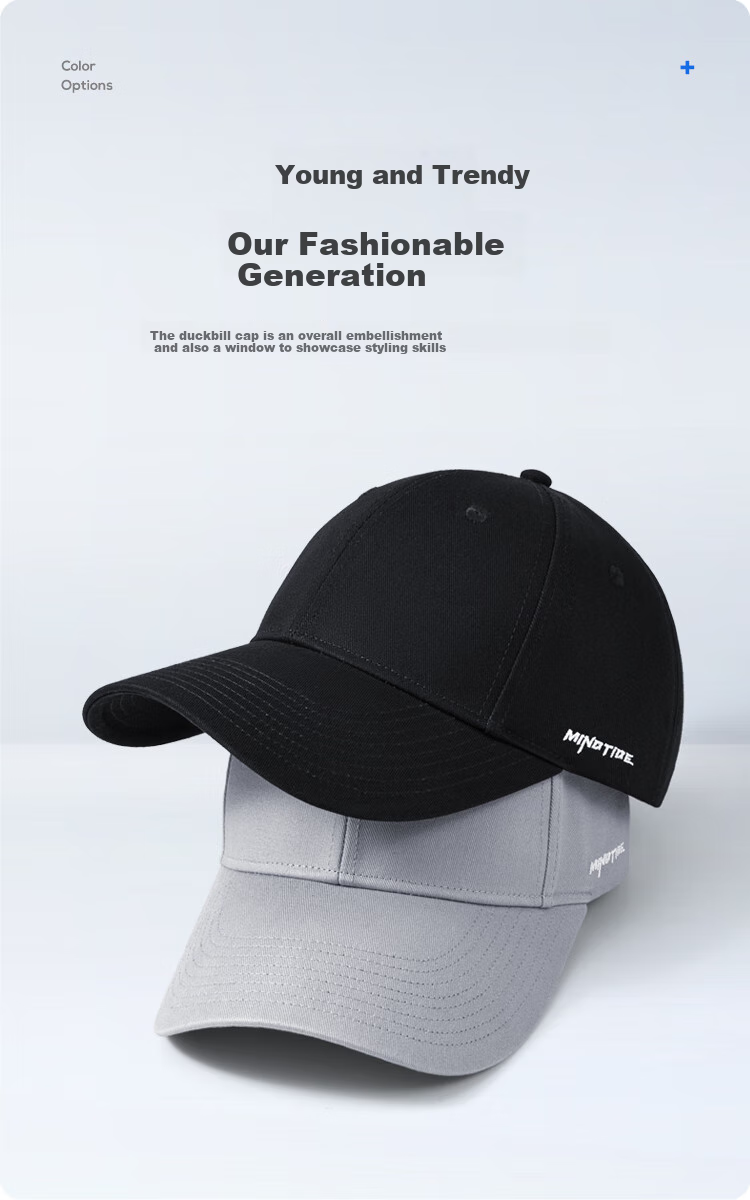 HLA Men's Baseball Cap, Duck Tongue Hat, All-Season Large Head Circumference Sun Protection Hat, Trendy Casual Cap 2