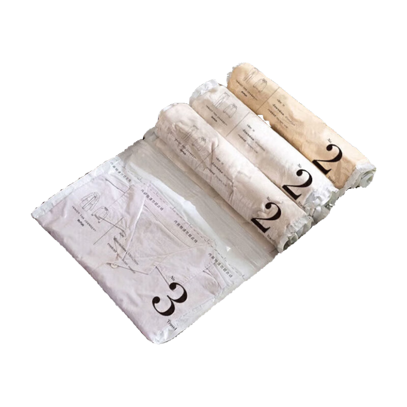Fanyejia Travel Storage Bags, 6 Hand-Roll Vacuum Compression Bags, No Air Pump Needed, for Clothes Storage, Luggage Packing, And School Use