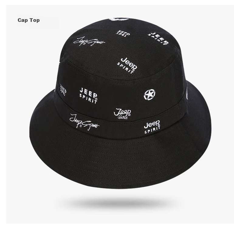 JEEP Men's Bucket Hat Fashion Casual Outdoor Sun Hat for Men and Women Four Seasons Couple Sunshade Fishing Hat A0282 Dark Blue 7