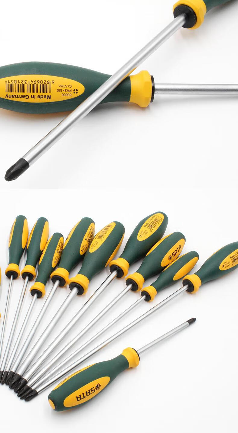 SATA G Series Two-Color Handle Phillips Screwdriver #1x80MM 63611 2