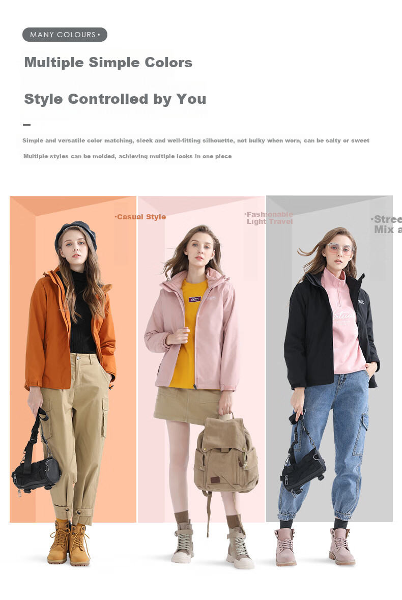 CAMEL Outdoor Cold-Resistant Windbreaker Jacket for Men And Women, Waterproof And Warm Three-In Detachable Two-Piece Mountaineering Suit A0W21a8165 9
