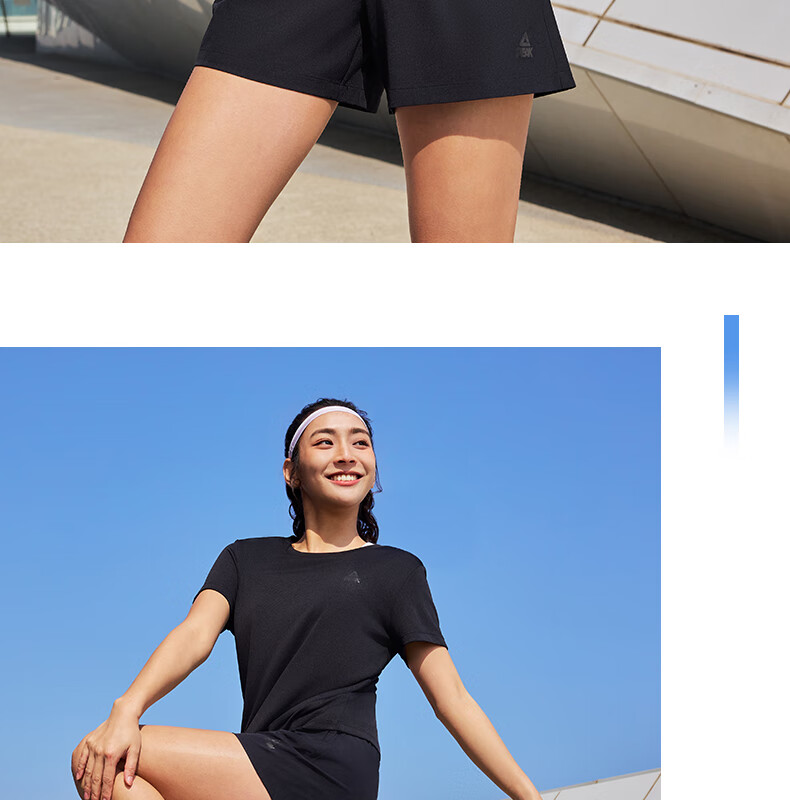 PEAK Quick-Dry Sports Set for Men, Summer Running Casual Badminton Outfit, Breathable Two-Piece Short-Sleeve Shorts for Men DF152001 30