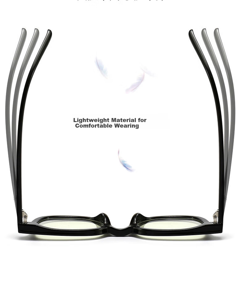 Boshide Blue Light Blocking Glasses, Non-Prescription Lenses, Fashionable Large Frame to Make Face Look Smaller, Bare-Faced Beauty Essential for Women And Men, Black Frame, Glossy Black 10