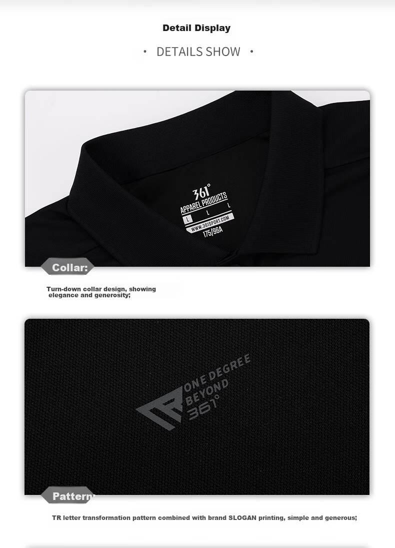 361° Men's Short-Sleeve T-Shirt, Summer Quick-Dry Polo Shirt, Running Fitness Sportswear, Half Sleeve, 652524102D-8 28