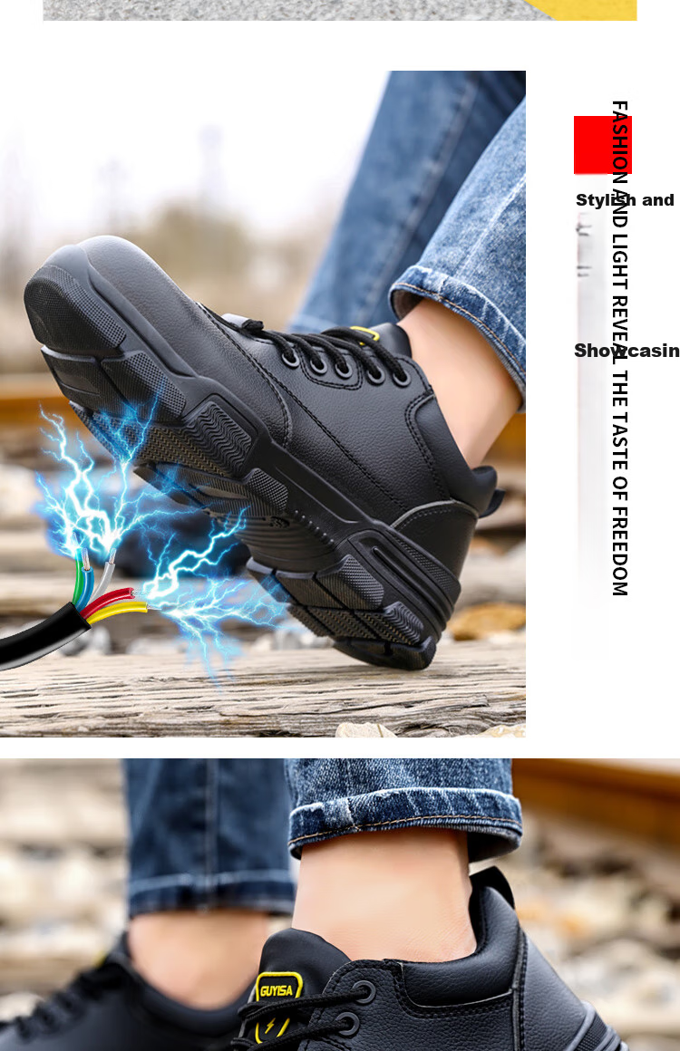 JUNBU Safety Shoes for Men, Summer Breathable Steel Toe Cap, Anti-Smashing And Puncture-Resistant, Lightweight Construction Site Work Boots 1020D Size 45 13
