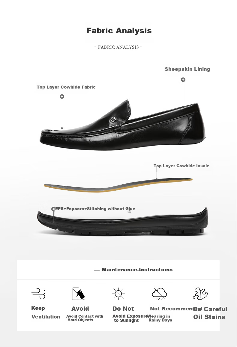 Goldlion Men's Shoes, Urban Business Leather Shoes, Wear-Resistant Shock-Absorbing Loafers, G567430423AAA, Black, Size 38 7