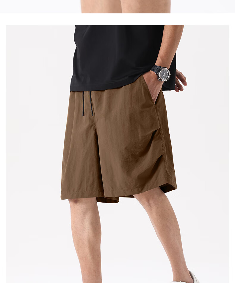 MINISO Men's Shorts, 2026 New American Trendy Workwear Style, Summer Outdoor Functional Loose-Fit Mid-Length Pants, Army Green, XL 24