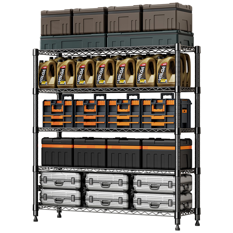 QIAONAMEI 1.2-Meter Heavy-Duty Storage Rack, Bedroom Organizer Shelf, Multi-Layer Floor-Standing Storage System, 2399