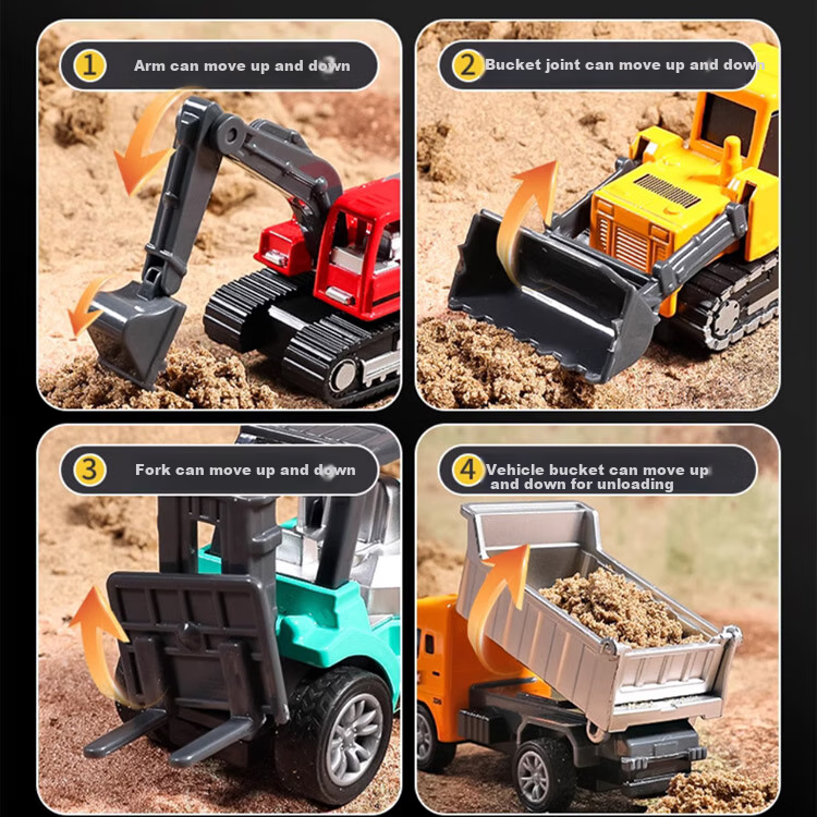 TaTanice Alloy Construction Vehicle Toy, Children's Excavator And Forklift Set, Collectible Car Model, Birthday Gift for Boys And Girls 7