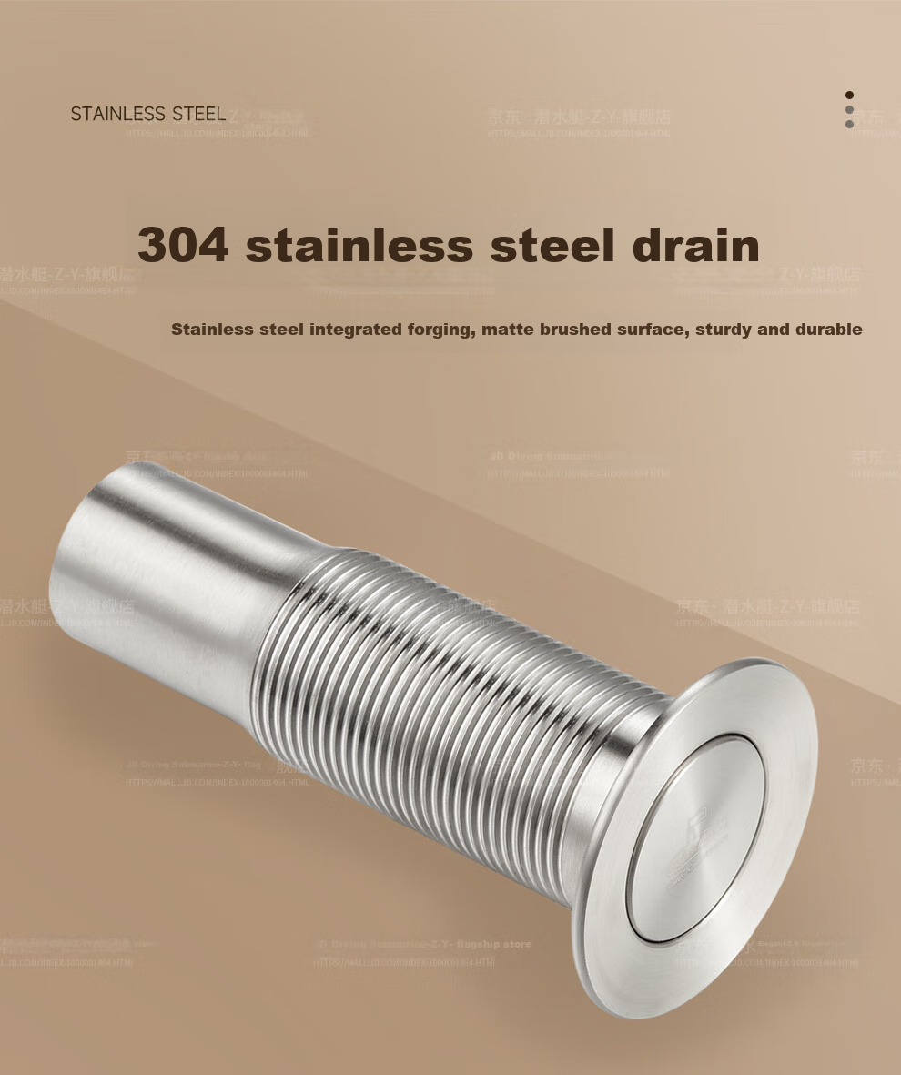 Submarine SQ-11B Drain, Basin Drain Pipe Set, without Overflow Hole, Drain Kit 17