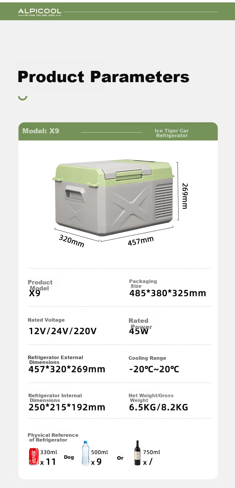 Alpicool Compressor Cooling X12 Portable Refrigerator for Car And Home Use, Freezing And Refrigeration for Dormitory, Office, Outdoor And Home Use 7