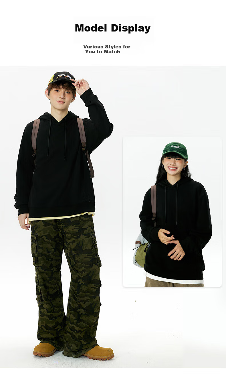 MINISO Thickened Lamb Fleece Hoodie Men's Winter Cold-Resistant Warm Heavyweight Versatile Pullover Light Beige XL 7