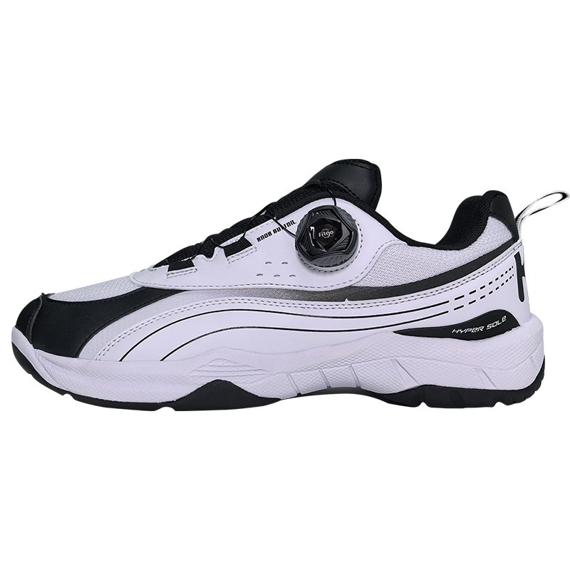 KUMPOO Badminton Shoes, Xunfeng Lightweight Breathable Non-Slip Wear-Resistant Men's And Women's Fly-Knot Shoes KHR-D96, Glitter Black, Size 43