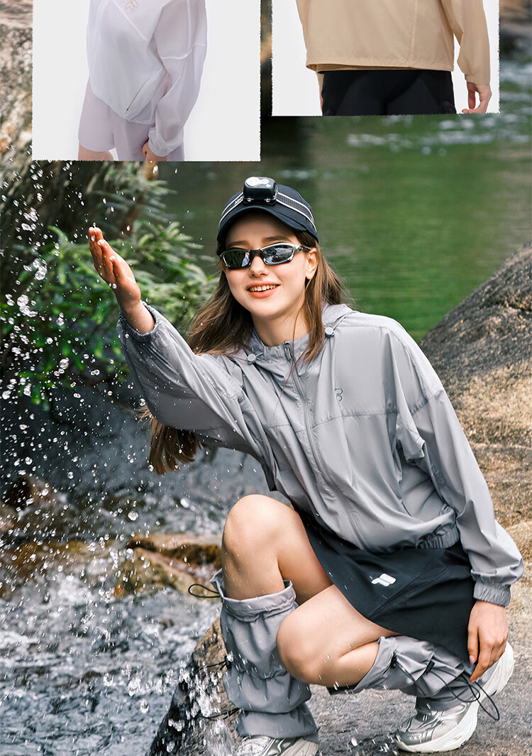 FILAFUSION FILA Trendy Woven Jacket for Men, Summer Fashion Casual Sun Protection Hooded Top 14