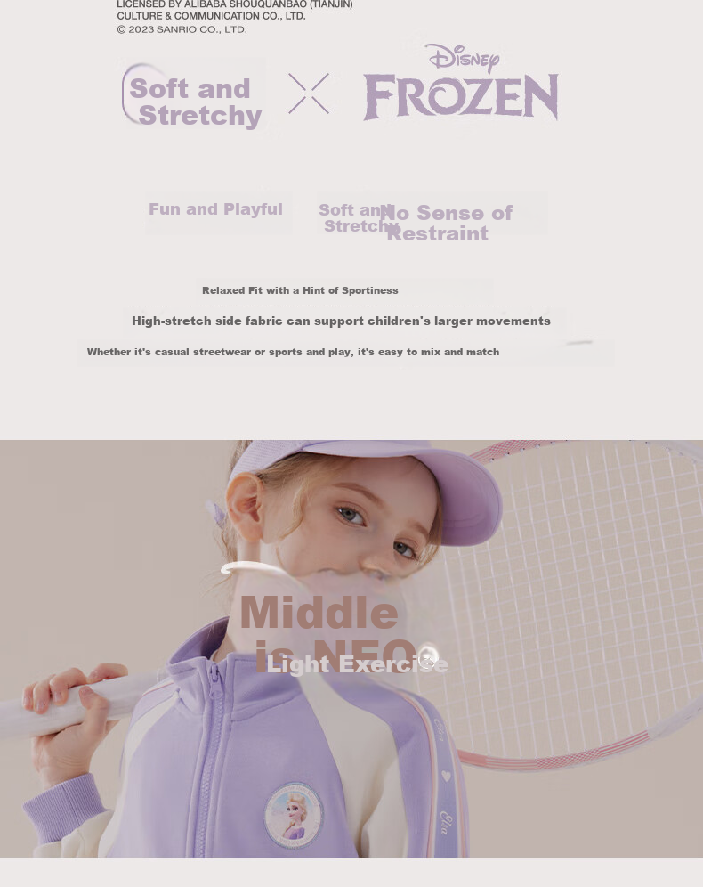 Disney Children's Sportswear Set, Girls' Spring And Autumn Outfit, Kids' Outerwear Two-Piece Set, Children's Clothing Z20231 Pink 150 2
