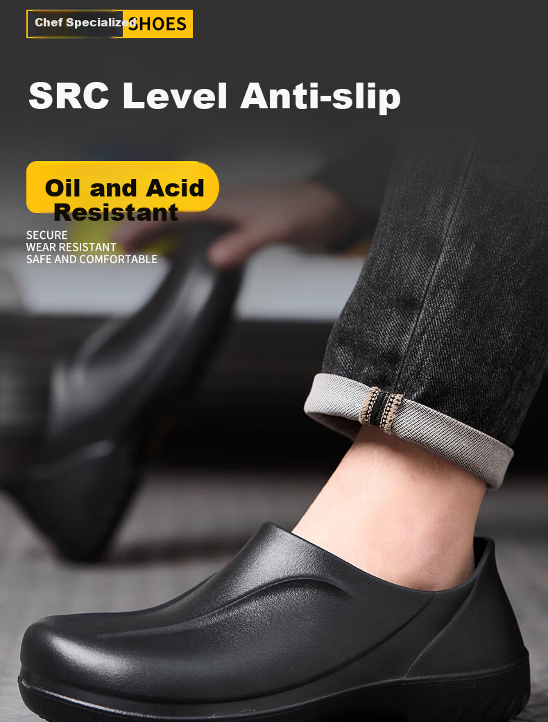 LAOGUANJIA Chef Shoes, Non-Slip, Waterproof, Oil-Resistant, Kitchen Work Anti-Slip Shoes, Lightweight, High-Elasticity, Canteen And Restaurant Work Shoes, SRC 45 2